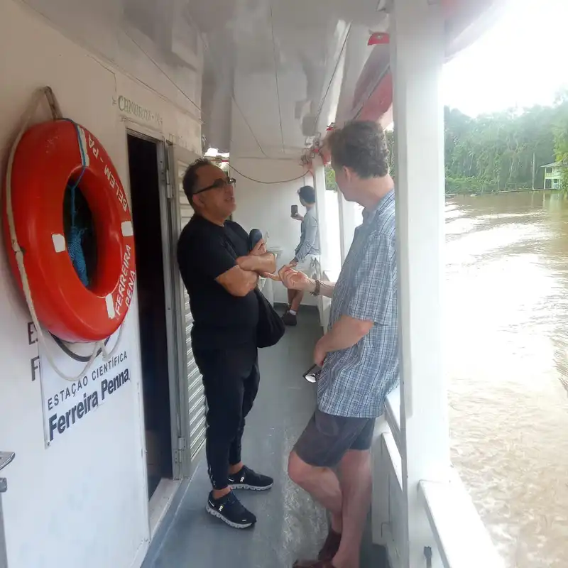 On a boat in the Amazon